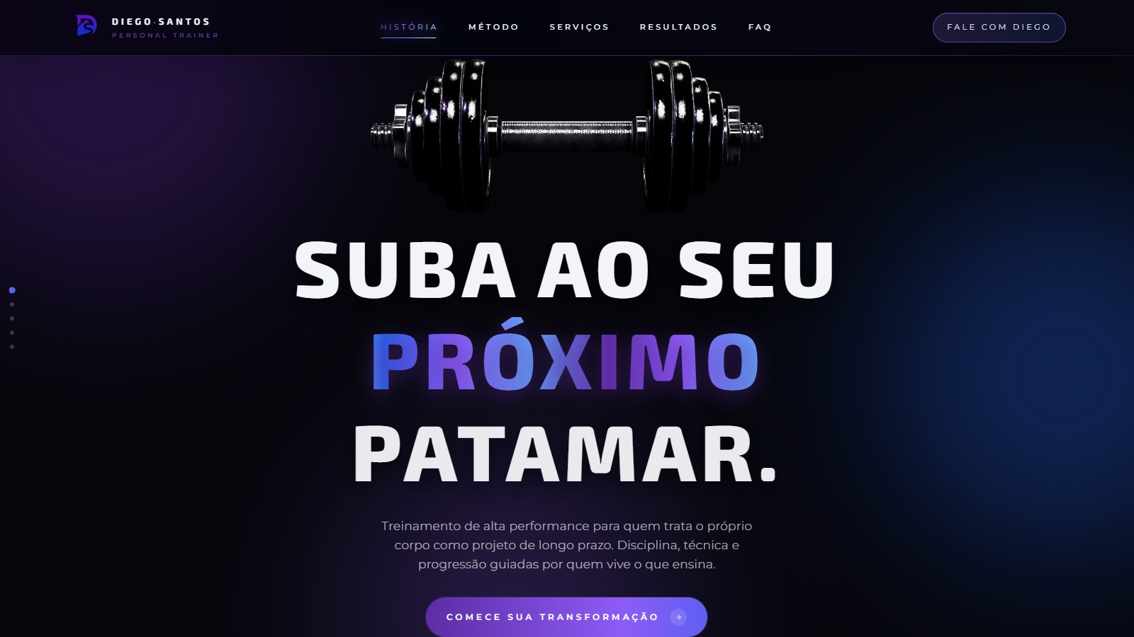 Diego Santos's site, personal trainer