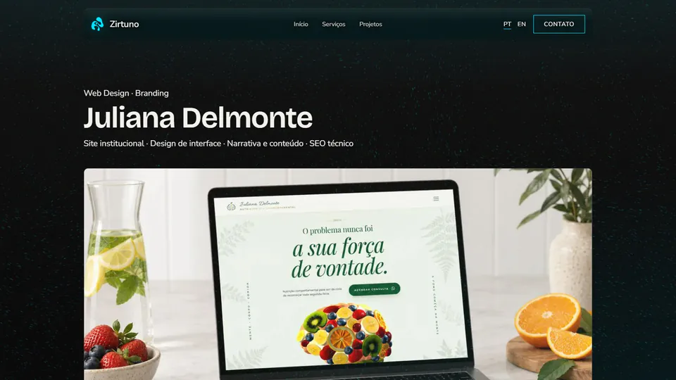 Página de caso da Zirtuno: Juliana Delmonte